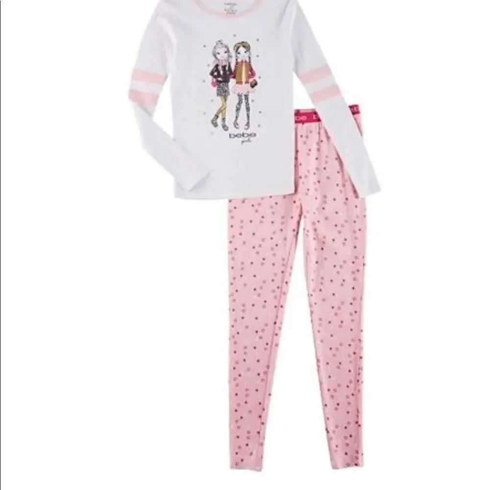 BEBE Girls Size 14/16  - 2 Pc Star Print Pajama Pants Set